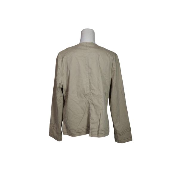 CHICO'S‎ KHAKI EMBROIDERED LONG SLEEVED JACKET BLAZER COAT 2 medium - Picture 3 of 7